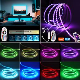 Tuya Wifi Led Strip Light DC5V USB RGB COB Led Tape Smart Bluetooth App Control TV Backlight Works With Alexa Amazon, Google