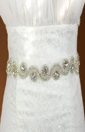 2022 Luxury Bridal Dress Belt Crystal Wedding Dress Sash Rhinestones Beaded Sashes Satin Tulle Handmade Real Picture In Stock5223775