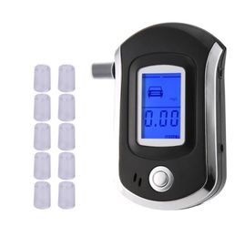 Professional Digital Breath Alcohol Tester Breathalyzer Dispaly with 11 Mouthpieces AT6000 LCD Display DFDF7243665