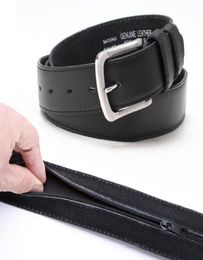 Belts Zipper Hiding Cash Anti Theft Belt Daily Travel PU Leather Waist Bag Men Women Hidden Money Strap Length 125cm8988041