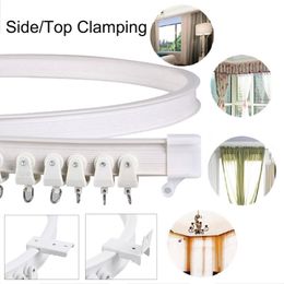 1M Flexible Ceiling Curtain Track Mounted Bendable Curved Rod Rail Straight Slide Windows Plastic Accessories Kit Home Decor