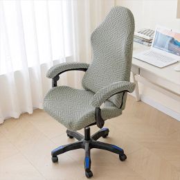 Thickened Jacquard Gaming Chair Cover Washable Computer Chair Seat Case Elastic Boss Office Chair Protector with Armrest Cover