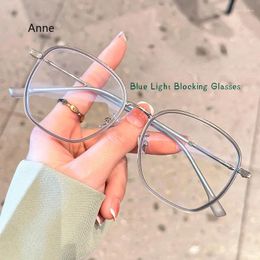 Sunglasses Fashion Anti Blue Rays Glasses Women Men Metal Big Frame Light Blocking Eyeglasses Ultralight Female Computer Goggle Gafas