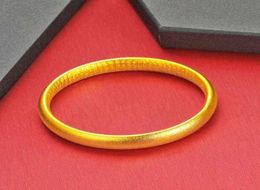 Genuine18k Gold Plated Women039s Bracelet Zhou Family Scrub Heritage Ancient Heart Sutra Men039s Bangle Chinese Traditional8494913