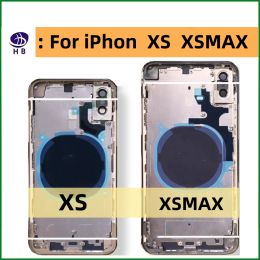 For iPhone X XR Battery Back Housing Back Cover + Mid Chassis Frame +SIM Tray+Side Key XR Case Replaced Xs Xsmax shell