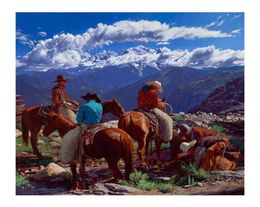 Mark Maggiori Cowboys at Work Painting Poster Print Home Decor Framed Or Unframed Popaper Material230T5624691