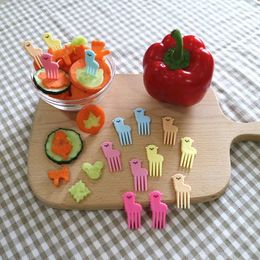 Forks Alpaca Fruit Fork Bento Lunch Grade Plastic Mini Cartoon Kids Cake ToothpickBento Accessories Party Decoration