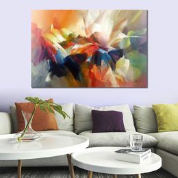 Contemporary Abstract Canvas Art Flower Painting Living Room Decor Hand Painted Modern Floral Artwork Colourful High Quality