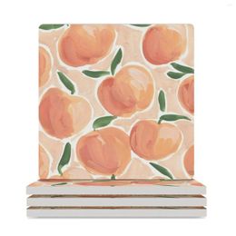 Table Mats Pretty Peaches Ceramic Coasters (Square) Cute Kawaii Christmas For