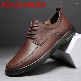 Casual Shoes 2024 Men Dress Simple Style Genuine Leather Mens Oxfords Lace-up Brand Man Formal Office Footwear Wedding