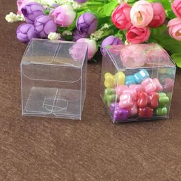 Gift Wrap 50Pieces/lot Clear Square Wedding Favour Box PVC Transparent Party Candy Bags Chocolate Boxes 5x5x5cm Caja De Dulces