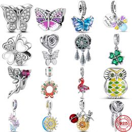 2023 New 925 Sterling Silver Butterfly Lucky Grass Firefly Pendant Beads Diy Fit Original Pandora Charms Bracelet Women Jewelry