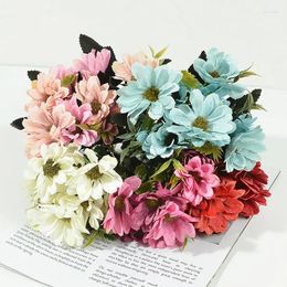 Decorative Flowers Autumn Real Touch Silk Spring Daisy Artificial Flower European Bouquet For Wedding Home Decoration Table Hydrangea