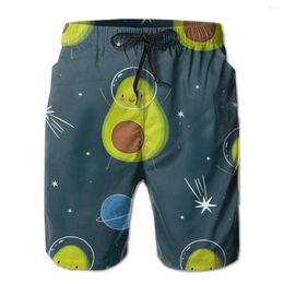 Men's Shorts Mens Swimwear Swim Trunks Avocado Cartoon Beach Board Swimming Swimsuits Running Sports Surffing