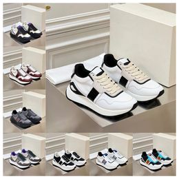 New top Multi material patchwork of cowhide with contrasting Colours men women thick soled lace up black white sports fashionable and versatile casual shoes