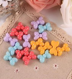 200pcslot kawaii Dot Bow Resin Flatback Cabochons DIY For Hair AccessoriesPhone Decoration Scrapbooking23mm15mm81384024936961