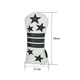 1/3/4 Pcs Golf Headcovers PU Leather White/Black No. 1, 3, 5, UT Golf Club Head Cover Protector Universal Golf Gift Golf Supply