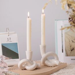 Ins Candlestick Decorative Chandeliers Ceramic Candle Holders Decor For Table Candlesticks Home Christmas Candle Holders Holder