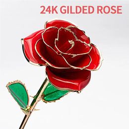 Decorative Flowers Fresh Petal Gold Plated Rose Replacement Long Lasting Flower