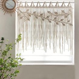 Tapestries Bohemian Handmade Woven Leaf Curtains Home Stay Room Wall Decoration Decor Living Stick For Curtain Window Door No