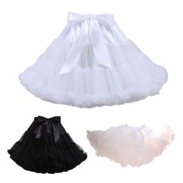 652F Women Ballet Sweet Skirt Bow Mesh Tulle Petticoat Dress