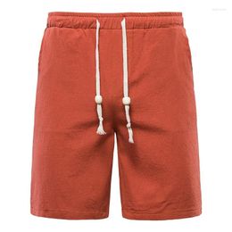 Men's Shorts Men Casual Trendy Comfortable Simple Cotton Linen Cropped Short Trousers Summer Cool Youth Beach Medium Pants Clothes