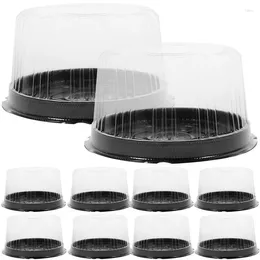 Gift Wrap 10 Pcs Dessert Box Plastic Cake Carrier Baked Cheese Storage Wedding Stand Disposable Paper Cups Packaging