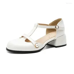 Dress Shoes Oversize Large Size Big High-heeled Round Toe Thick Heel For Minimalist Decoration In The Workplace