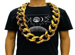 Chains Fake Big Gold Chain Men Domineering HipHop Gothic Christmas Gift Plastic Performance Props Local Nouveau Riche Jewelry4811565