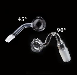 cheapest Glass oil burner pipe thick 10mm 14mm 18mm Male Female pyrex clear oil burner curve water pipe for smoking water bong 45 6759050