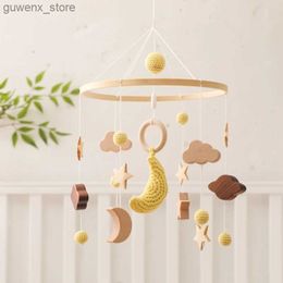 Mobiles# Baby Rattles Crib Mobiles Toy Elephant Star Pendant Animal Bed Bell Rotating Music Rattles For Cots Bracket Infant Crib Gift Toy Y240412