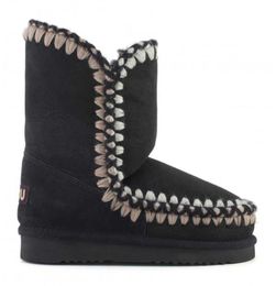 Boots eskimo 24 3D overstitch women snow sheepskin handmade weave wool flat ladies ankle boot 2210137192190