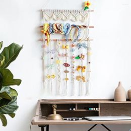 Tapestries Handwoven Cotton Rope Tapestry For Children's Room Decoration Wall Hair Accessories Clip Storage Rack