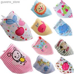 Bibs Burp Cloths Baby Girls Bibs Apron Boys Newborn Accessories Cotton Stuff Items Solid Feeding Dinner Children Toddlers Kids Towel Y240412