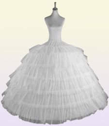 White New 6 Hoops Petticoats for Wedding Dress Plus Size y Quinceanera Gowns Supplies Underskirt Crinoline Pettycoat Hoop Skirt9023336
