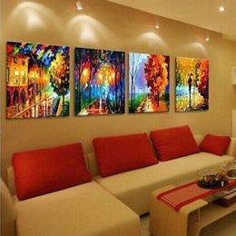 Whole cheap Abstract 100% hand-painted Art Oil Painting Wall Decor canvas 4pc set338L