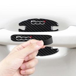 8pcs Car Door Handle Bowl Protective Stickers For Fiat 500 500C 2012 500X 500L Abarth 695 Scratches Resistant Car Accessories