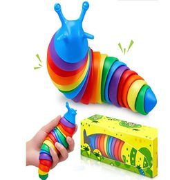 Party Favour NEW!!! Toys Slug Articulated Flexible 3D Slugs Toy All Ages Relief Anti-Anxiety Sensory for Children Aldult5133742