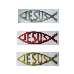 Universal Car Styling Sticker Hollow Jesus Fish Emblem Badge Decals Automobiles Motorcycle Computer Fuel Accessories