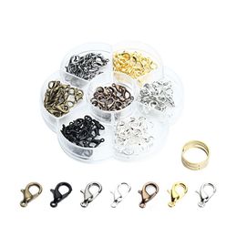 Clasps & Hooks 7 Colors Alloy Lobster For Necklace 12Mm Accessories Diy Hook With Open Tools Ring Jewelry Making Drop Delive Dhgarden Dhdzv