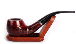 Hand carved mahogany wood pipe detachable pipe smoking accessories7191562