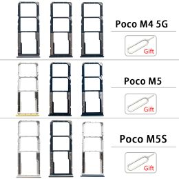 For Xiaomi Poco M4 5G M5 M5S SIM Card Tray Slot Holder Adapter Socket Repair Parts