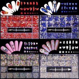 Decals Nail Art Rhinestones Decoration Crystal Glass Gem Stones Jewelry Nail Charm for Nail Art Diy Nail Diamond Manicure Supply