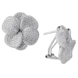 2024 Spring New Bloom Flower Design Natural Jewellery Full Micro Paved 5A Cubic Zirconia CZ Sparking Women Earring