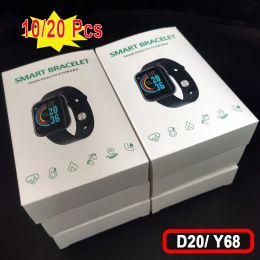 Watches 10/20Pcs D20 Smart Watch Sport Fitness Tracker Pedometer Smartwatch Y68 for Men Women Wristwatch Wholesale