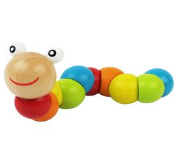 Kids Funny Insects Toys Wooden Educational Variety ing Inchworm Toys Wood Intelligence Baby DIY Block Toy3386004