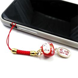 Japanese Lucky Cat Phone Straps Cute Keychain Bag Accessories Phone Key Strap Lanyard Hang Charm Car Key Ring Rope Decor