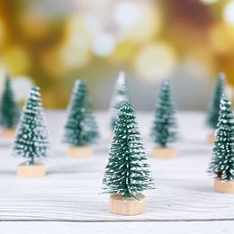 LIOOBO 10Pcs 5cm Christmas Trees Mini Pine Tree Desktop Miniature Pine Tree DIY Ornament for Home Party Bar Christmas Decoration