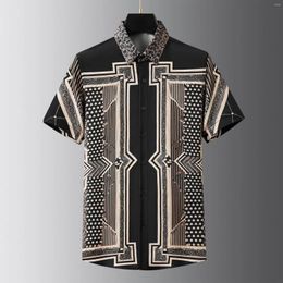 Men's Casual Shirts Digital Printed Short Sleeved Shirt With European And American Style No Iron Wrinkle Resistant Slim Fit