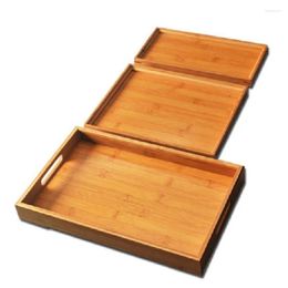 Tea Trays Kungfu-Bamboo Tray Size Set Japanese Simple Rectangular Solid Wood Chinese Wooden Food